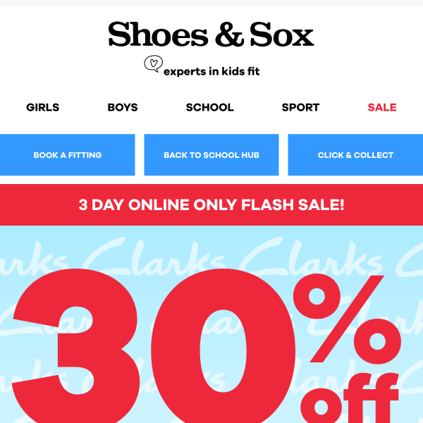 30% OFF CLARKS