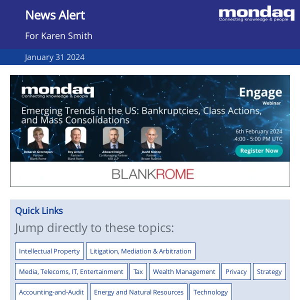 Mondaq Personalized News Alert