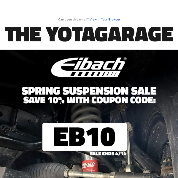 Toyota Eibach Suspension Sale Is Here!