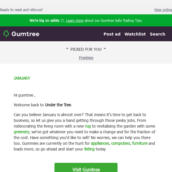 Gumtree, see what’s new at Gumtree