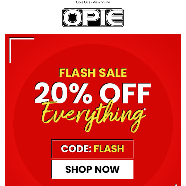 20% Off Everything - Ends in less than 12 hours!