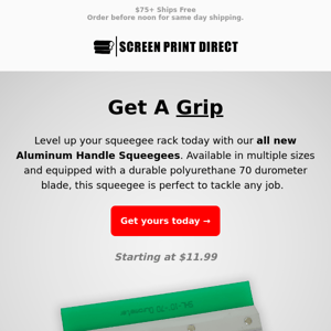 Aluminum Squeegees are Here... Better grip and Easy to Clean.