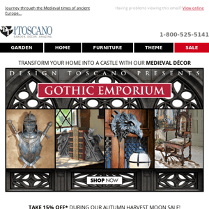 ⚔️ Joust do it! SHOP Medieval Furniture & Gothic Décor at Toscano ⚔️
