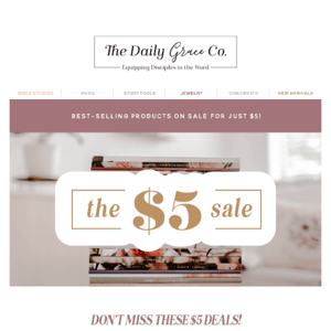 Here's a $5 deal for you, The Daily Grace Company! Just because! 💕