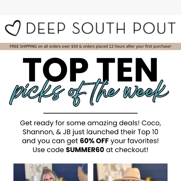 G️et 60% OFF this week's TOP 10! 🎉