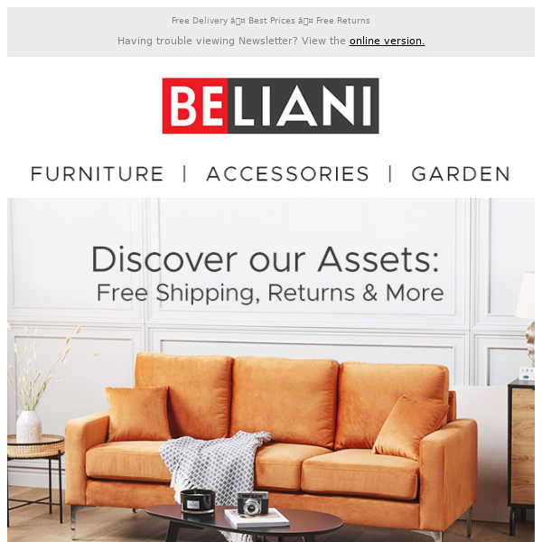 Beliani UK Emails, Sales & Deals - Page 1