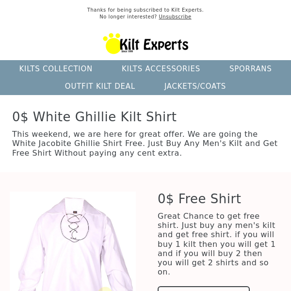 Get Free Kilt Shirt