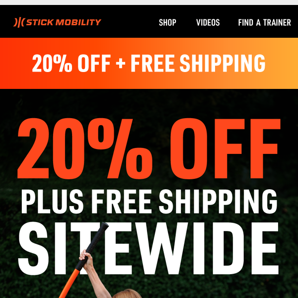 20% OFF Everything at Stick Mobility!