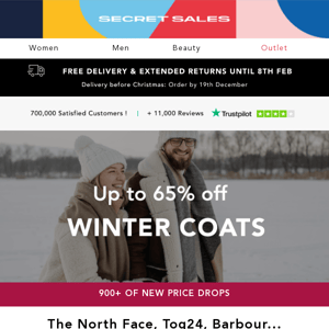 Winter coats NOW up to 65% off! Puffer coats, waterproofs...