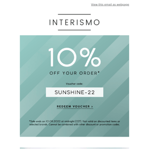 ☀️Pro Interismo, your 10% discount voucher is waiting for you!☀️