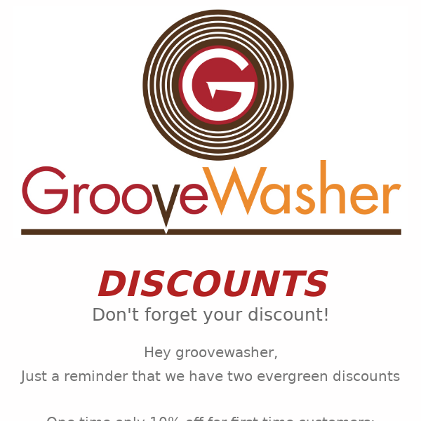 GrooveWasher Discounts!