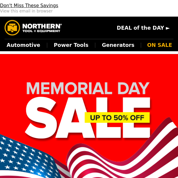 Memorial Day SALE: Save Up To 50%