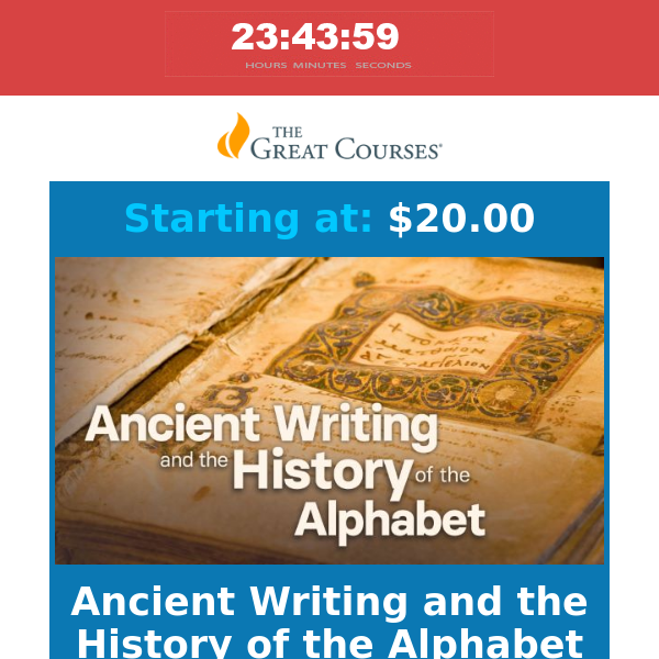 Deal of the Day - Ancient Writing and the History of the Alphabet