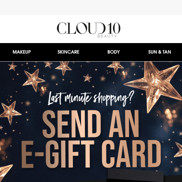 Struggling with a last minute Christmas gift? 🎁 Cloud 10 Beauty Gift card to the rescue 🙌