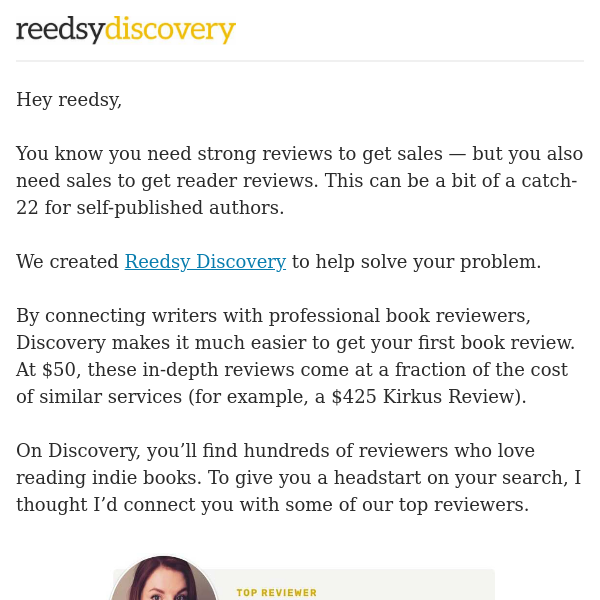 Get your first book review