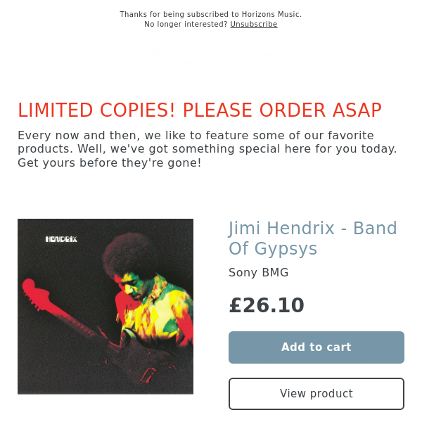 VERY LIMITED! Jimi Hendrix - Band Of Gypsys