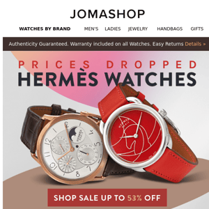 PRICES DROPPED: Hermes Watches