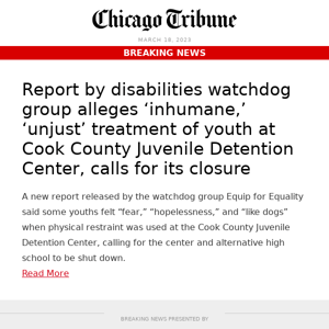 Watchdog report alleges ‘inhumane' treatment at Juvenile Detention Center
