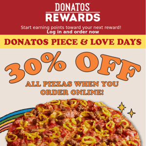 🚨 Don't miss 30% off ALL pizzas this week! 🍕❤️
