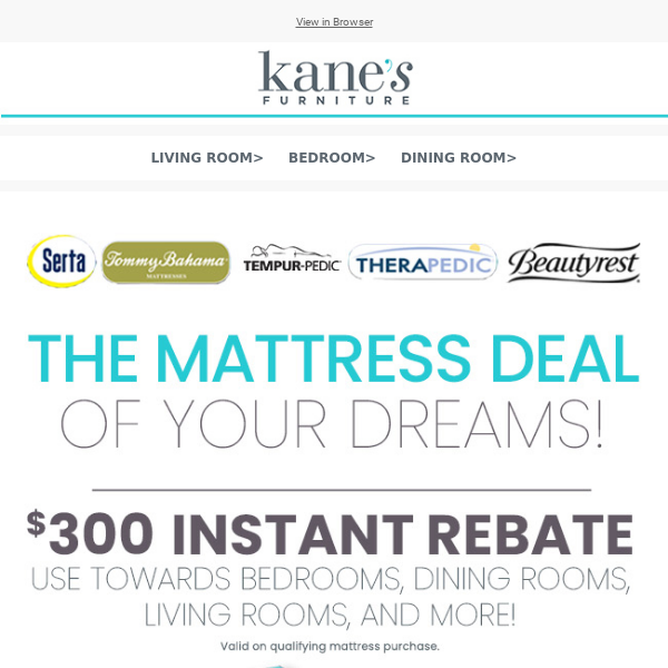 Get your dream mattress! And a rebate! 💌