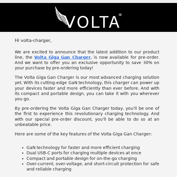 Ready to save big? Volta Charger.
