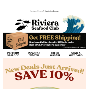 Hey Riviera Seafood Club,SAVE 10% on Bluefin Tuna Otoro! Our Fattiest Most Delicious Tuna Best for Sashimi!