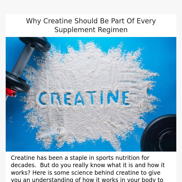 💪Beast Blog: Why Creatine Should Be Part of  Every Supplement Regimen