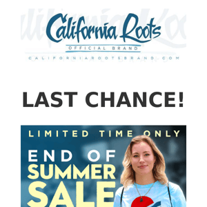 Our sale ends tonight. It’s your last chance!