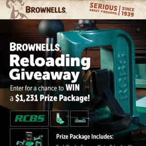 Enter the Brownells Reloading Giveaway today