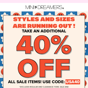 Flash Sale- Additional 40% Off Sale!