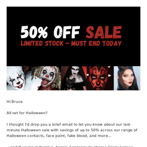 RE: 50% Off Halloween + next day shipping 🎃👻