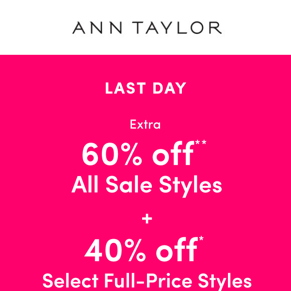 Last Day: Extra 60% Off Sale