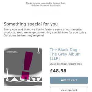 New! The Black Dog - The Grey Album [2LP]