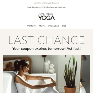 Expires Soon! Take 10% Off Your Purchase at EverydayYoga.com