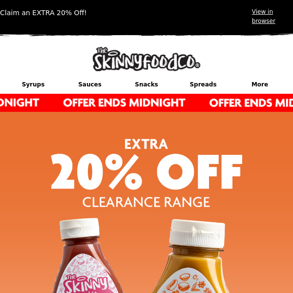 Extra 20% Off - Ends Midnight!