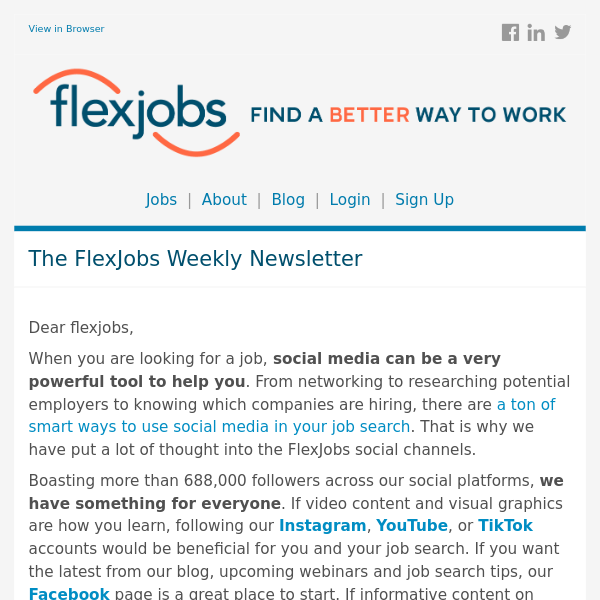 Subscribe to the FlexJobs  Channel Today!