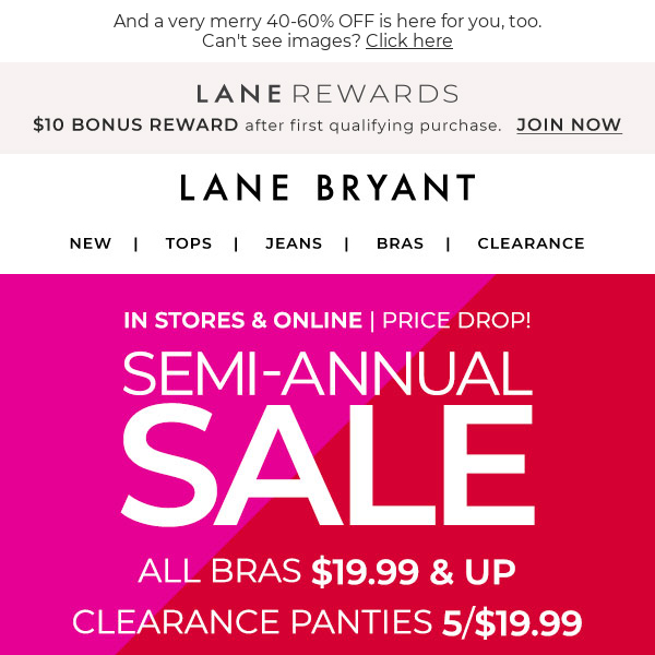 Only 2x a year! Bras under $20. SEMI-ANNUAL SALE!