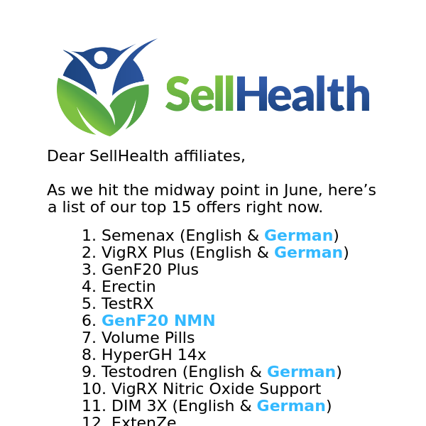 [SellHealth] 🔥 Top 15 Offers Since May 1st