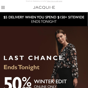 Hurry! 50% Off Winter Edit Ends Tonight