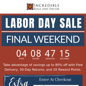 🏷️ Final Weekend of Labor Day Savings