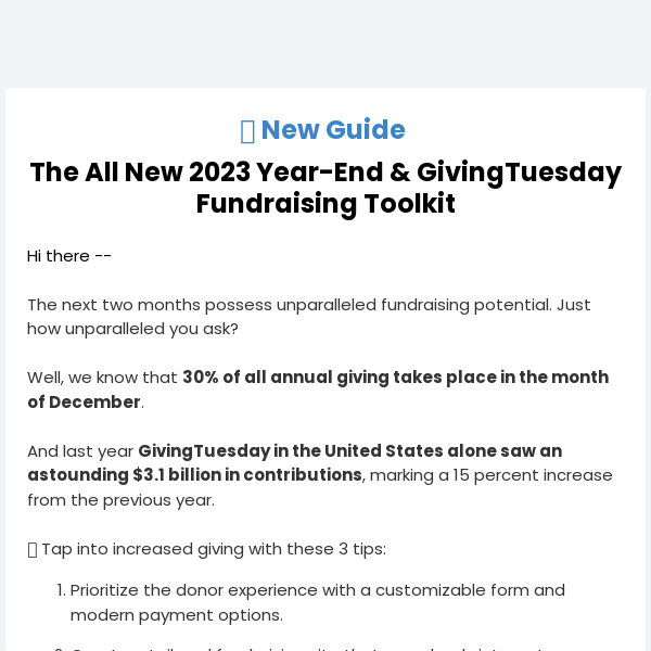 3 things you need to know before GivingTuesday & Year-End