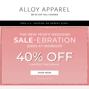 The Ball is Dropping! Get 40% Off Quick