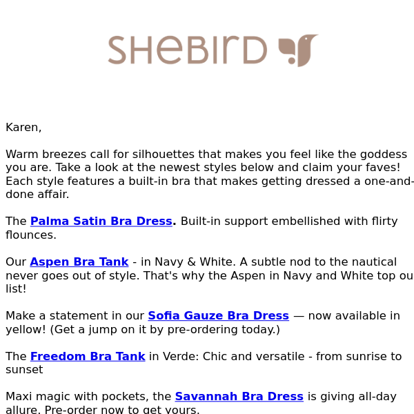 Shebird Shop, did you catch the May Edit?