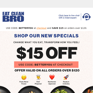 $15 Off On Your Next Meal!👨‍🍳
