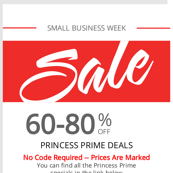 Princess Prime Deals - 60-80% Off