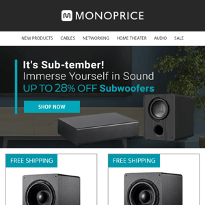 It's Sub-tember! Up to 28% OFF Subwoofers
