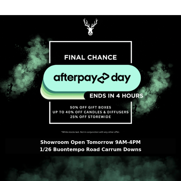 AFTERPAY DAY ENDS IN 4 HOURS💥 Up To 50% OFF STOREWIDE 🎉