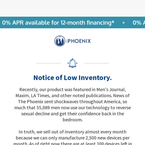 Critically Low Inventory Left