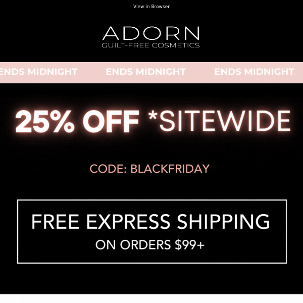 🚚*FREE Express Shipping + 25% OFF Ends Tonight!