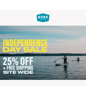 25% off site wide + free shipping